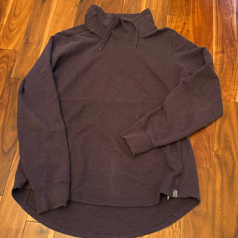L.L. Bean mixed knit sweatshirt - in dark purple heather XL